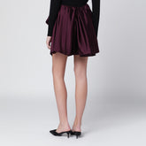 Ganni Mauve Draped Satin Mini Skirt Red