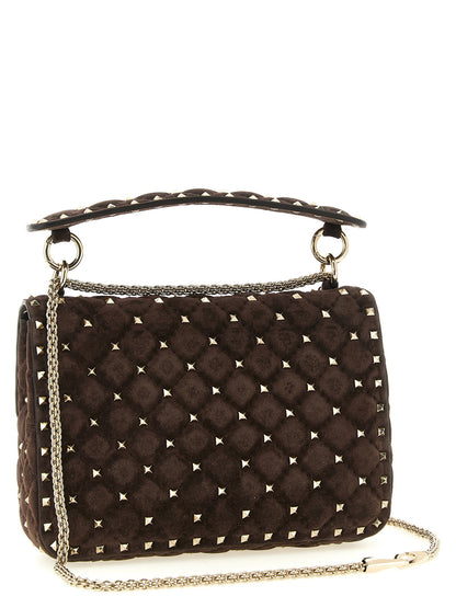 Valentino Garavani Rockstud Spike Mediium Crossbody Bag Brown