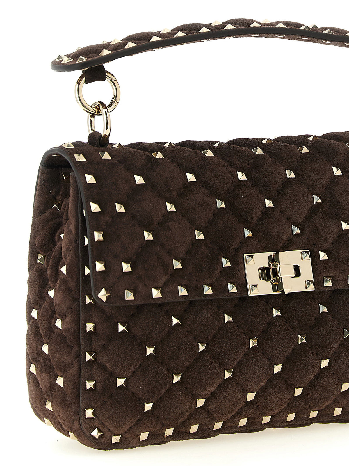 Valentino Garavani Rockstud Spike Mediium Crossbody Bag Brown