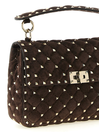 Valentino Garavani Rockstud Spike Mediium Crossbody Bag Brown