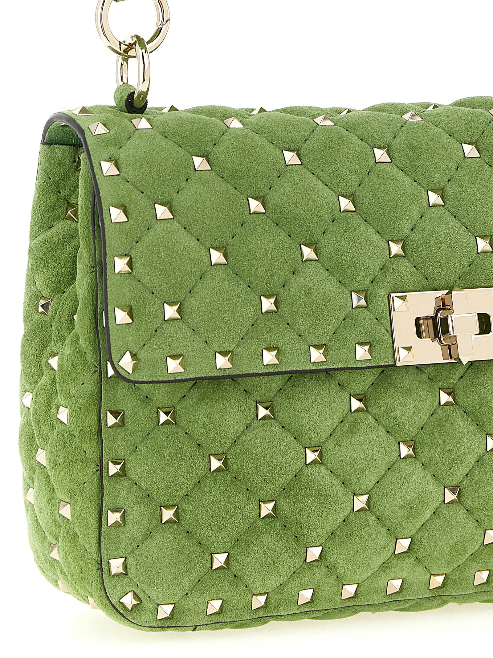 Valentino Garavani Rockstud Spike Shoulder Bag Green