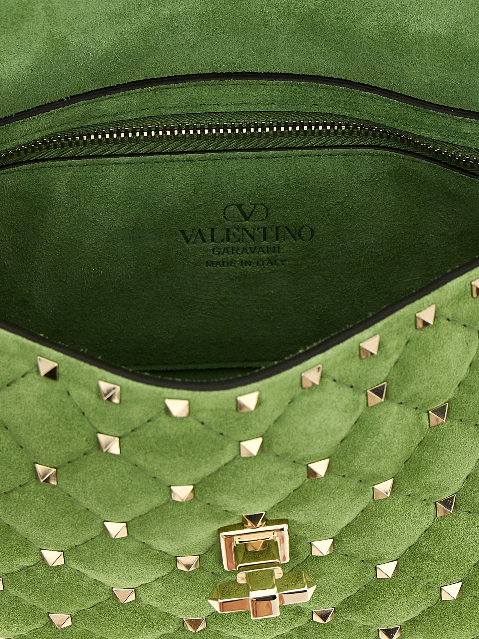 Valentino Garavani Rockstud Spike Shoulder Bag Green
