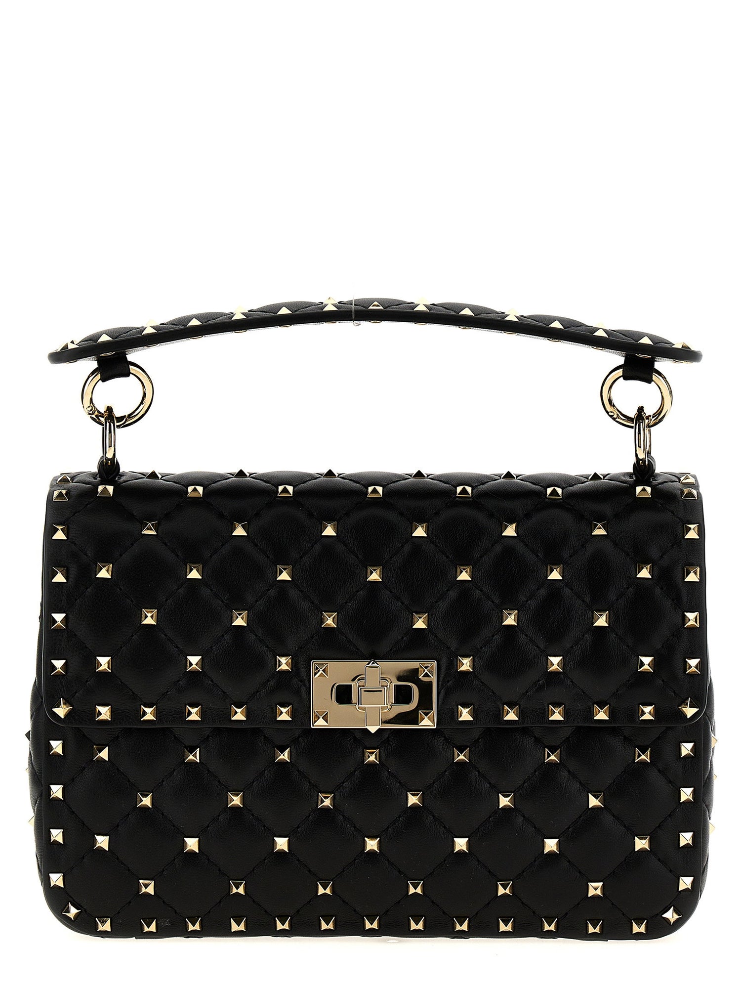 Valentino Garavani Rockstud Spike Shoulder Bag Black  