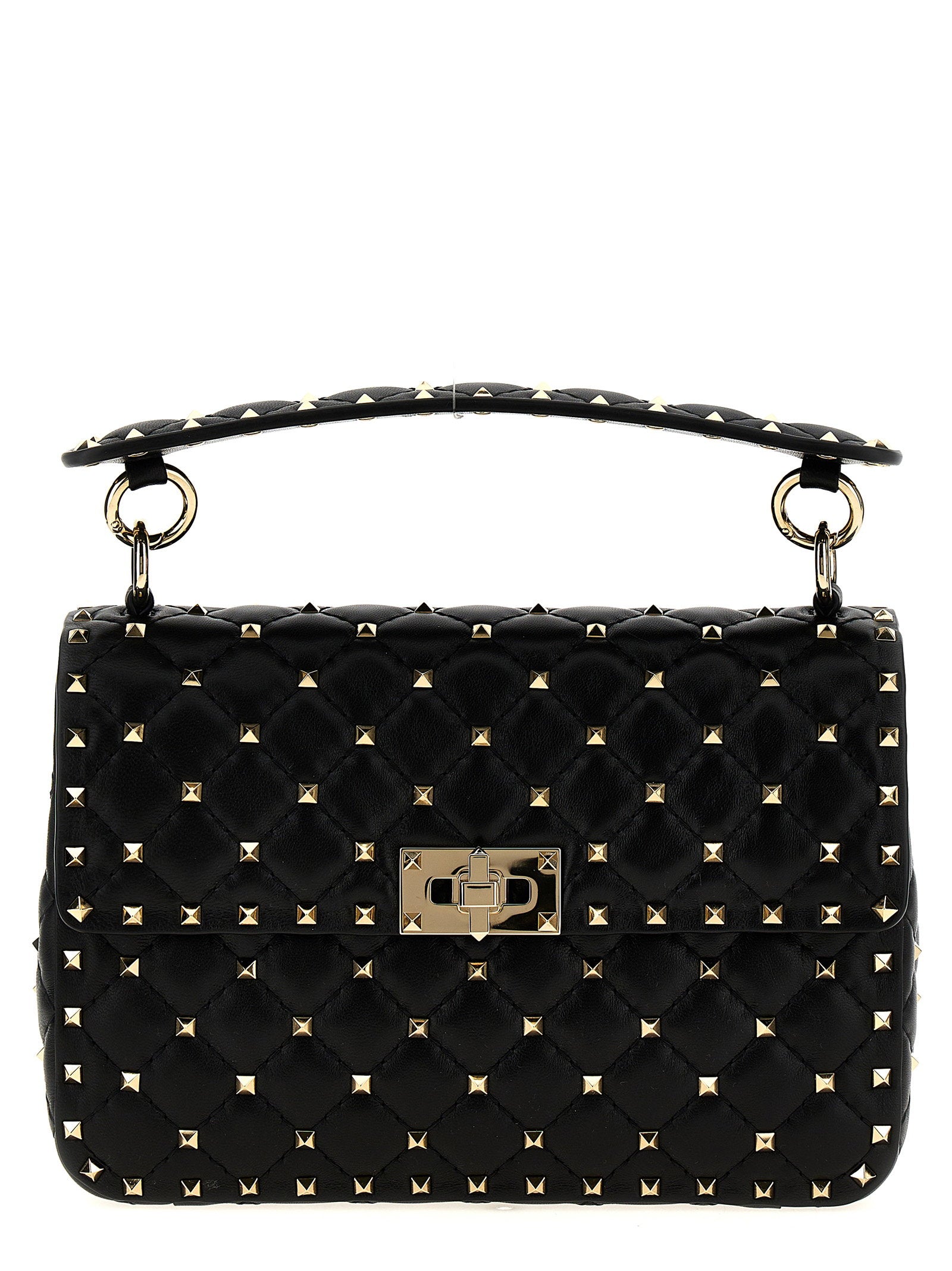 Valentino Garavani Rockstud Spike Shoulder Bag Black  