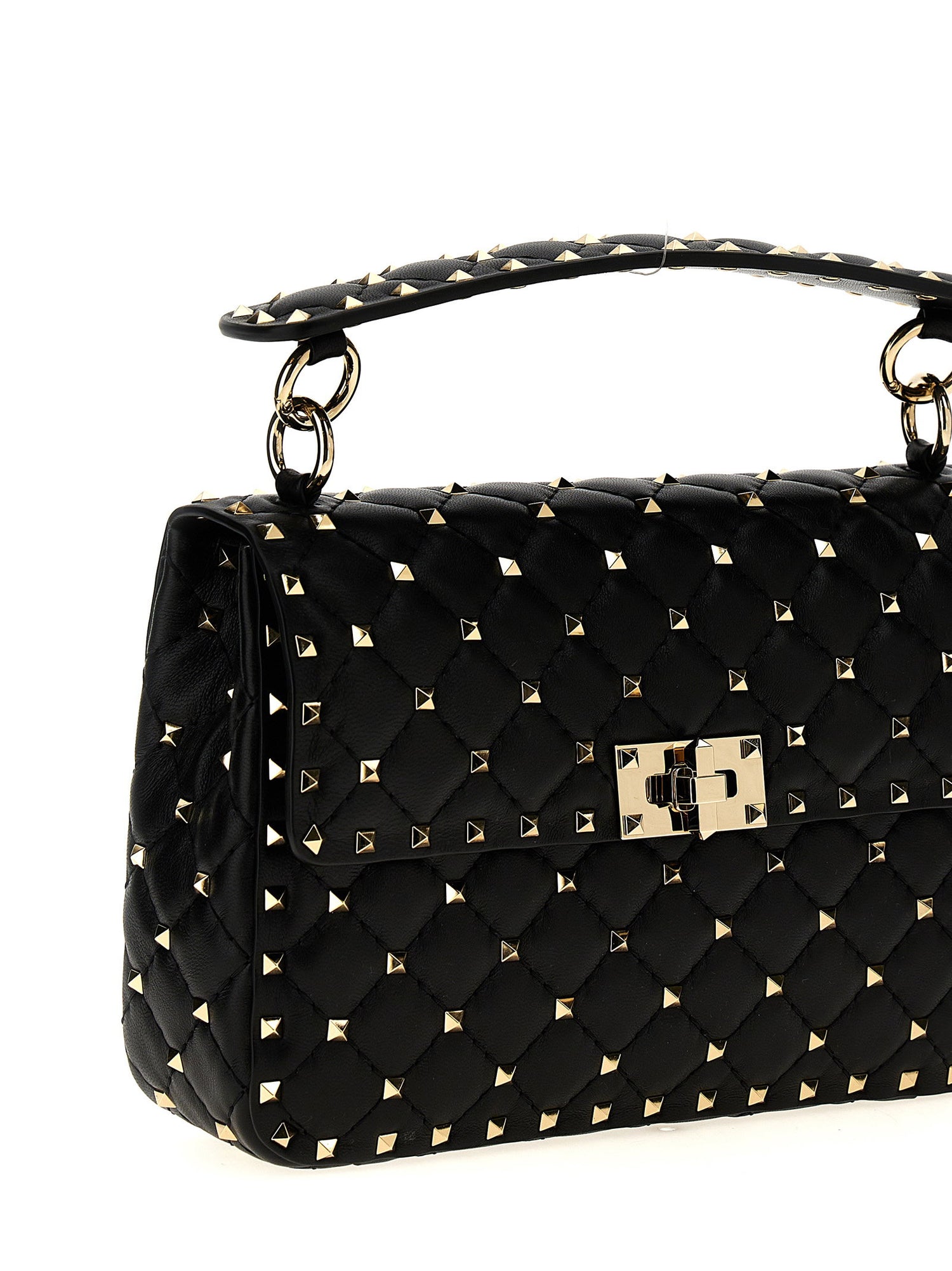 Valentino Garavani Rockstud Spike Shoulder Bag Black  