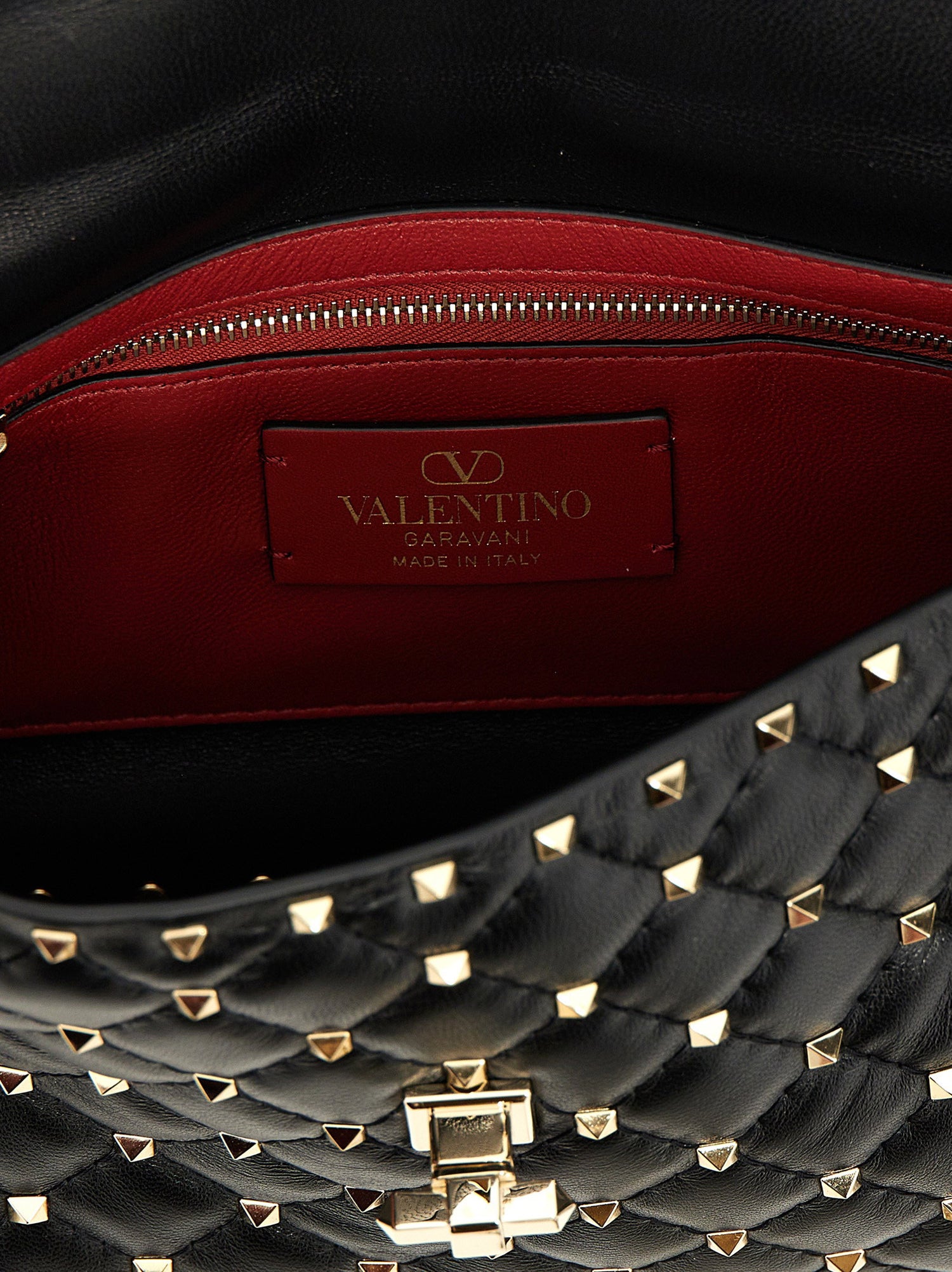 Valentino Garavani Rockstud Spike Shoulder Bag Black  