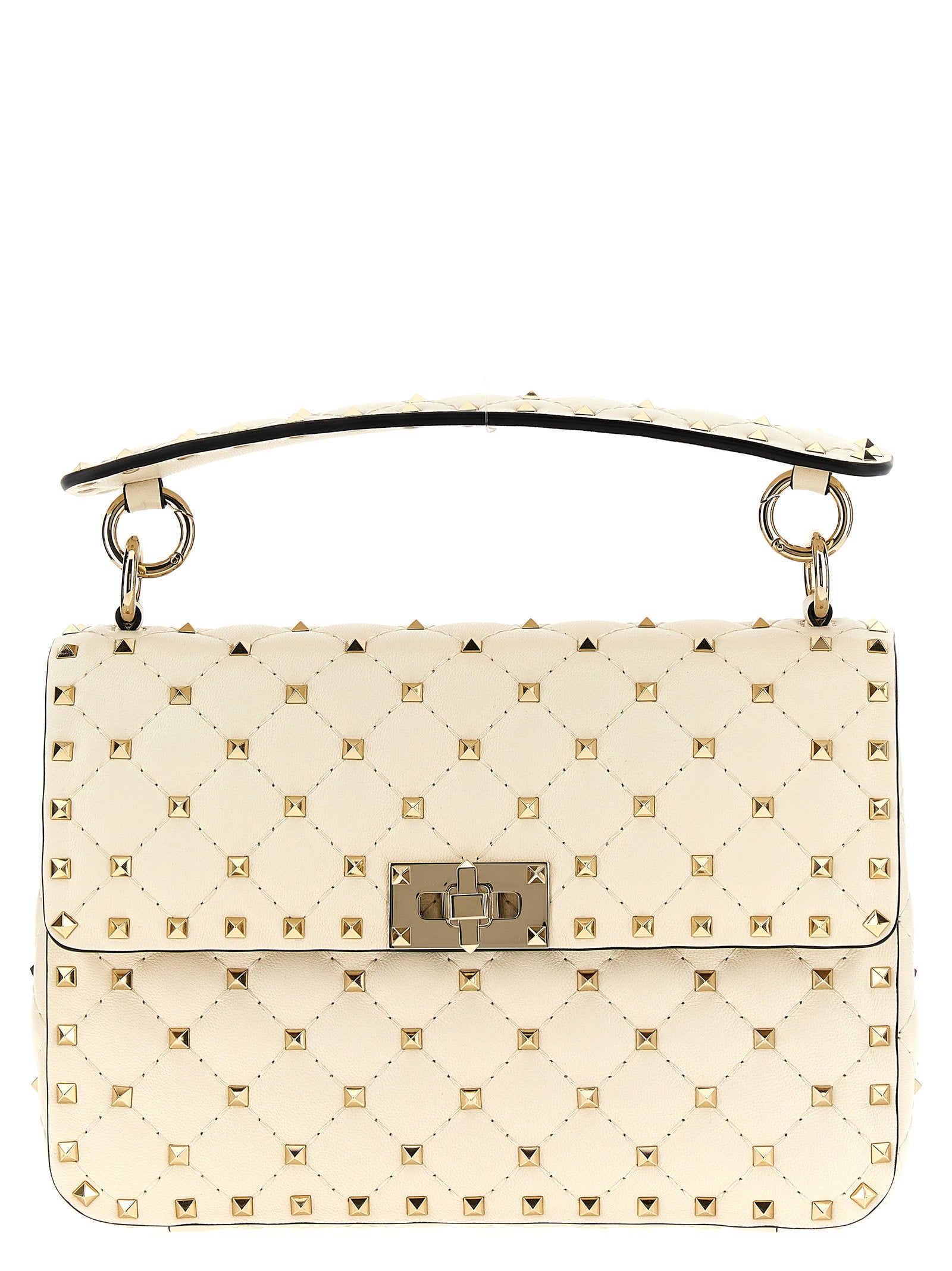 Valentino Garavani Rockstud Spike Shoulder Bag White