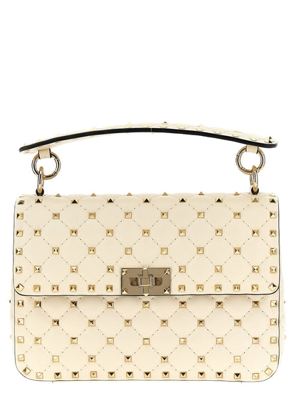 Valentino Garavani Rockstud Spike Shoulder Bag White