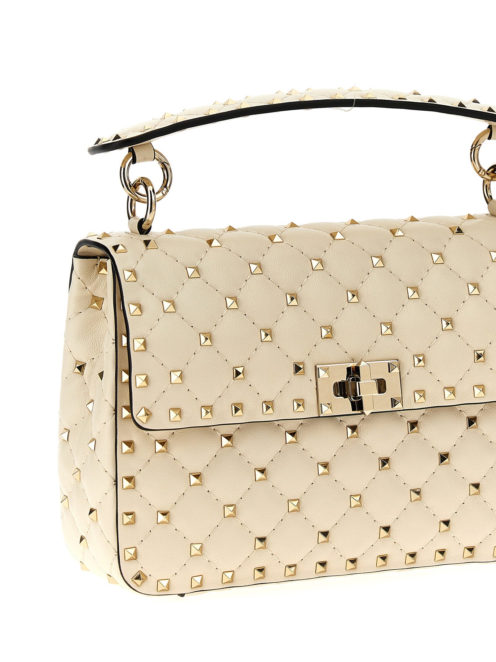 Valentino Garavani Rockstud Spike Shoulder Bag White