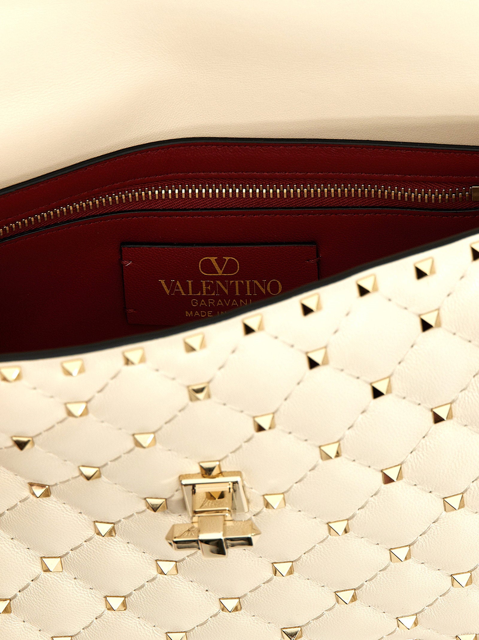 Valentino Garavani Rockstud Spike Shoulder Bag White