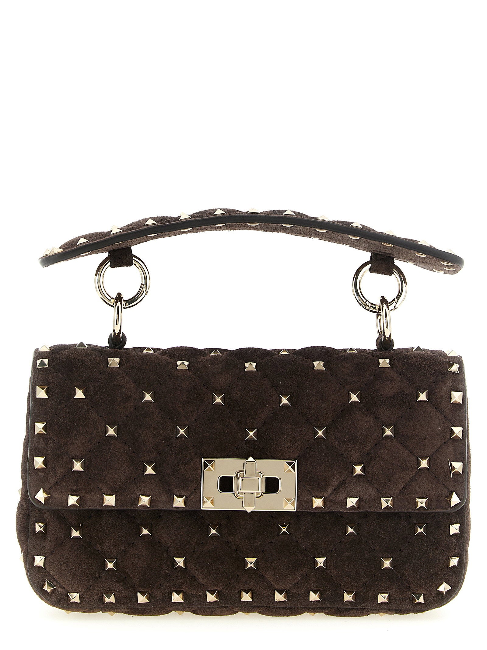 Valentino Garavani Rockstud Spike Shoulder Bag Brown