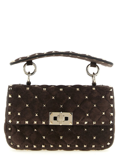 Valentino Garavani Rockstud Spike Shoulder Bag Brown