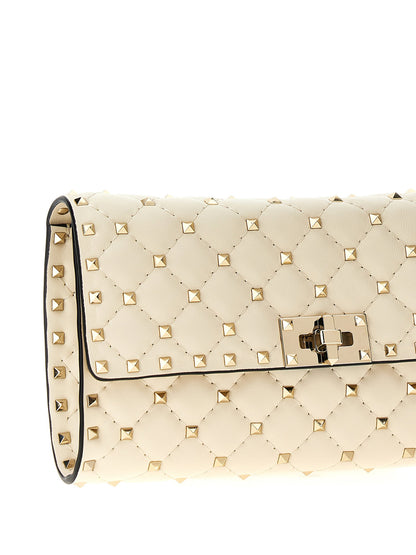 Valentino Garavani Rockstud Spike Shoulder Bag White