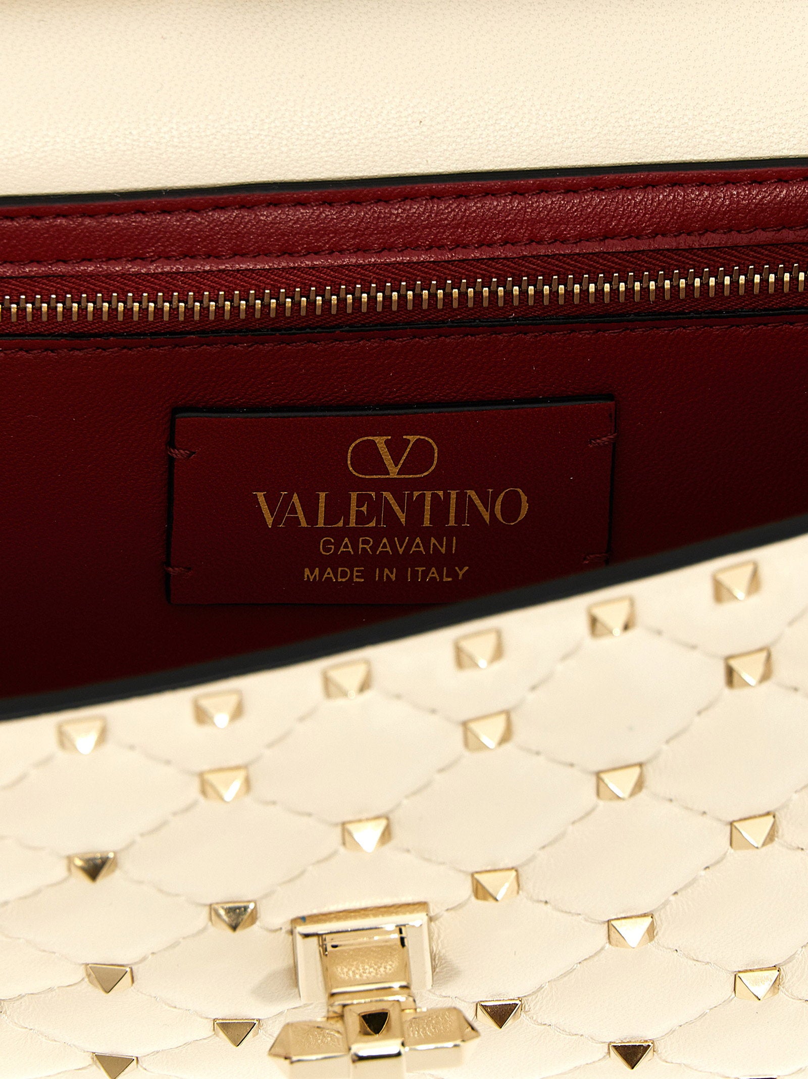 Valentino Garavani Rockstud Spike Shoulder Bag White