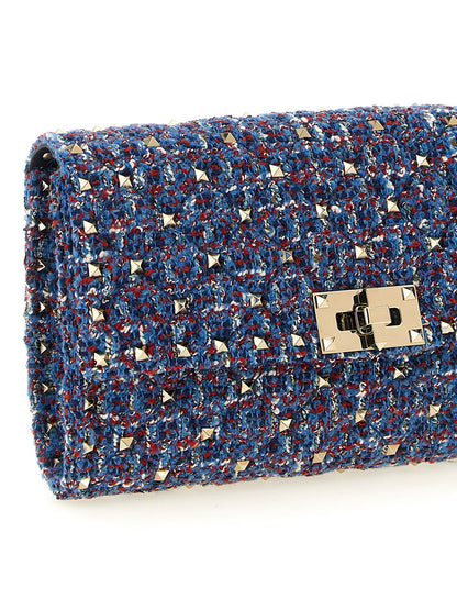 Valentino Garavani Rockstud Spike Shoulder Bag Blue