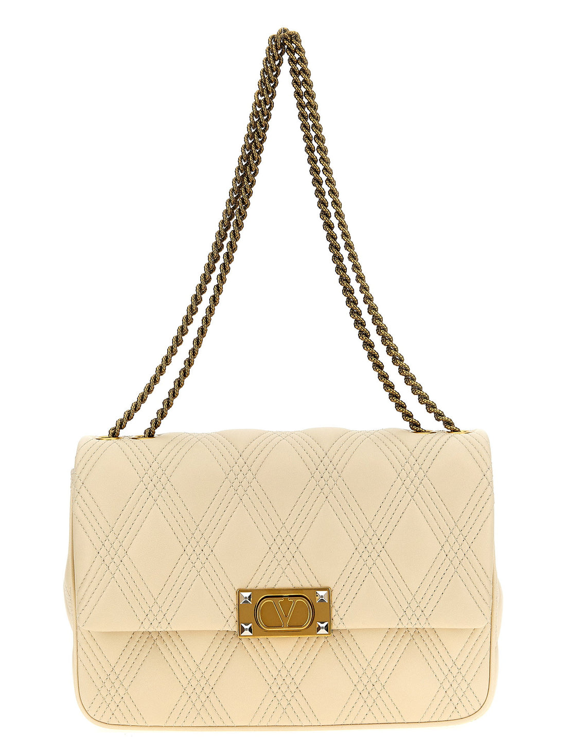 Valentino Garavani Quiltie 67 M Shoulder Bag White