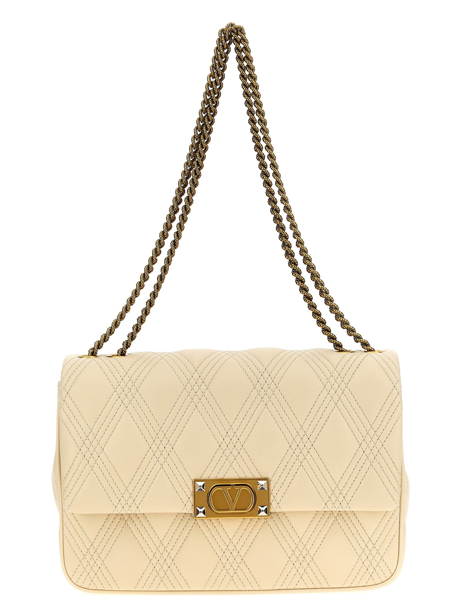 Valentino Garavani Quiltie 67 M Shoulder Bag White