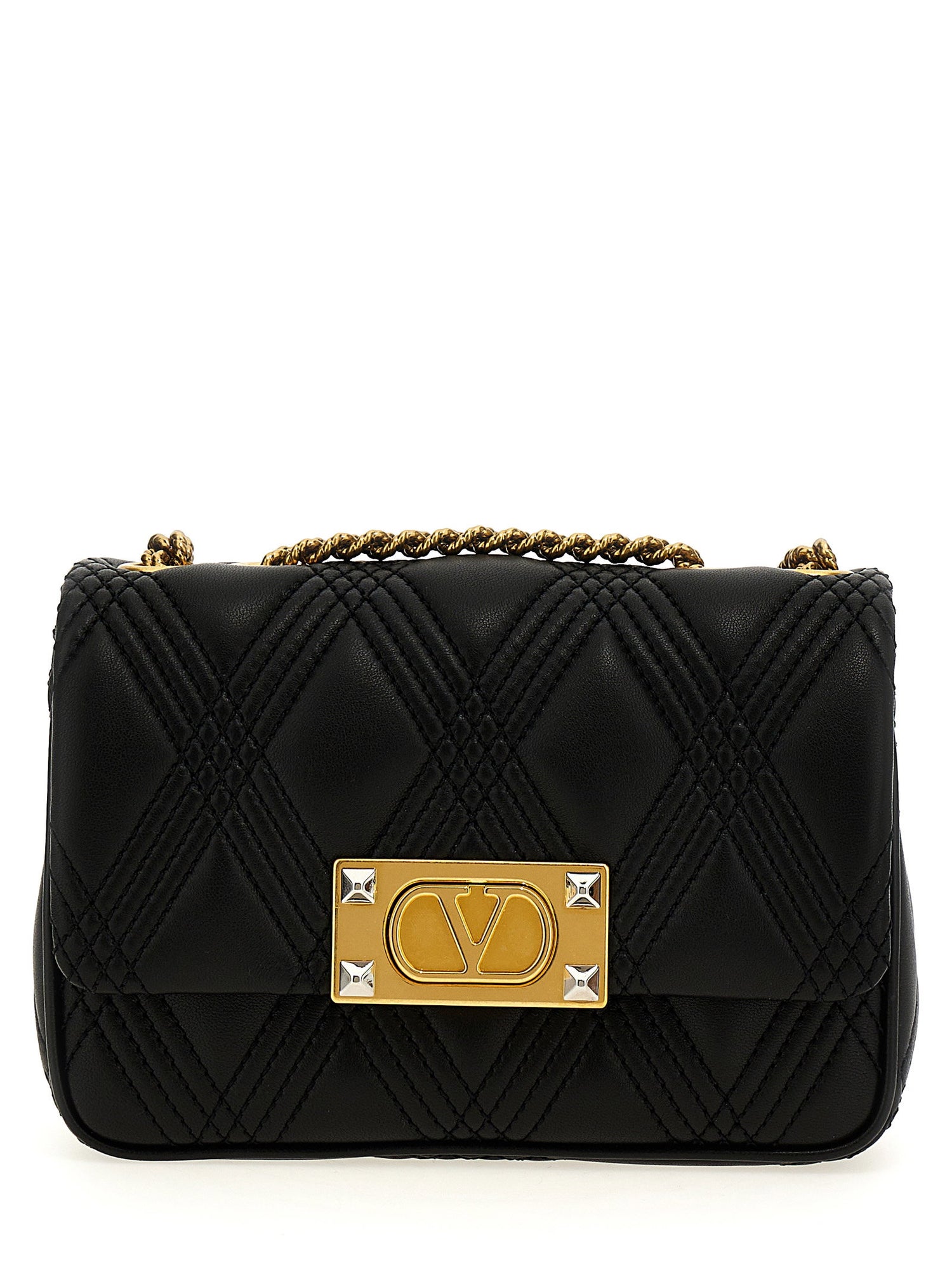 Valentino Garavani Quiltie 67 Shoulder Bag Black