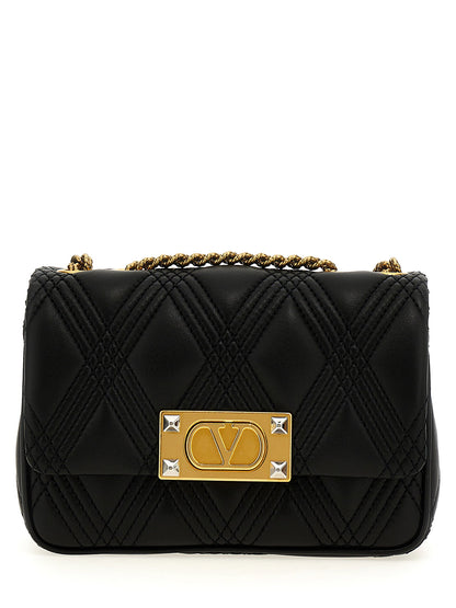 Valentino Garavani Quiltie 67 Shoulder Bag Black