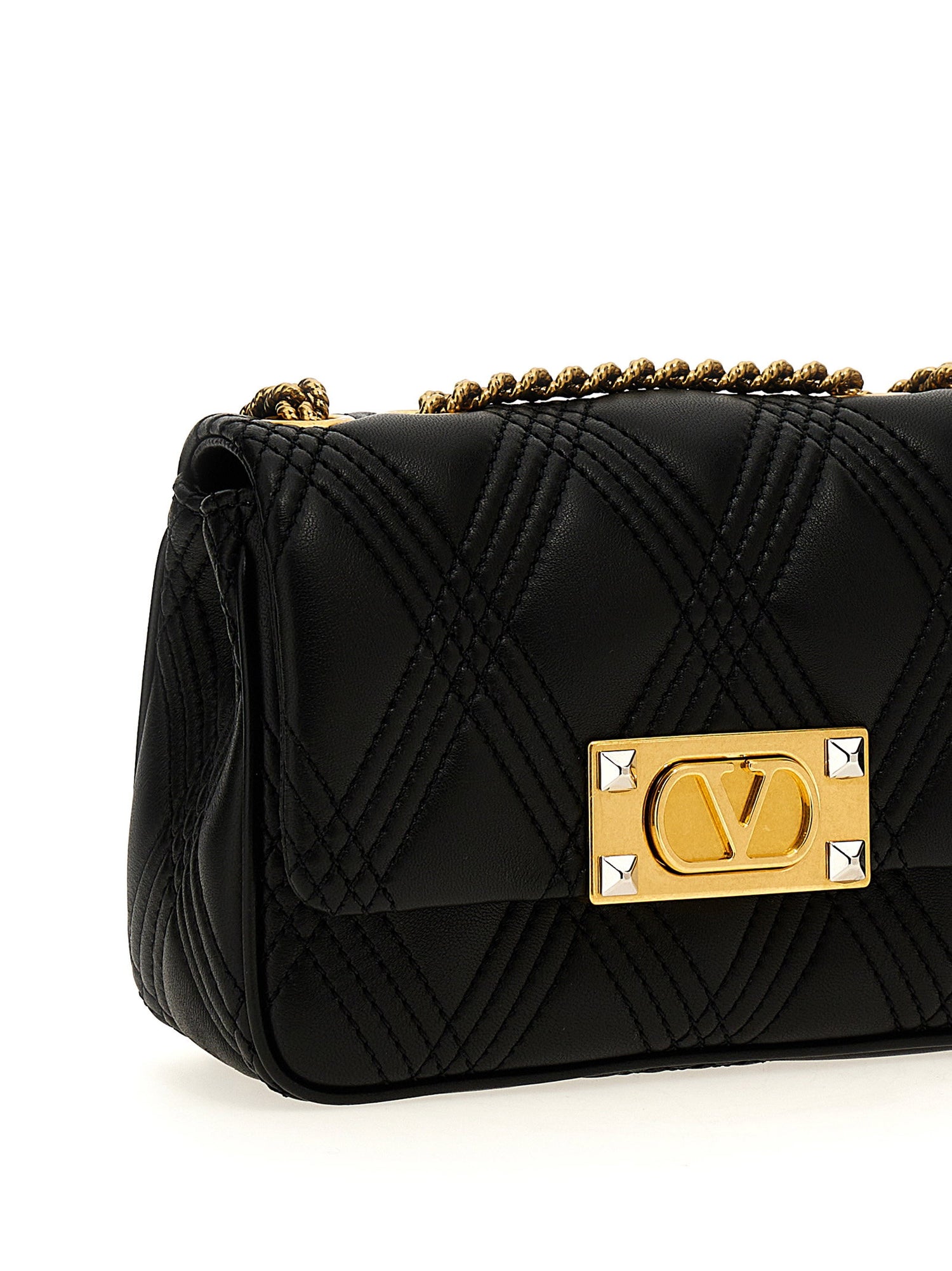 Valentino Garavani Quiltie 67 Shoulder Bag Black
