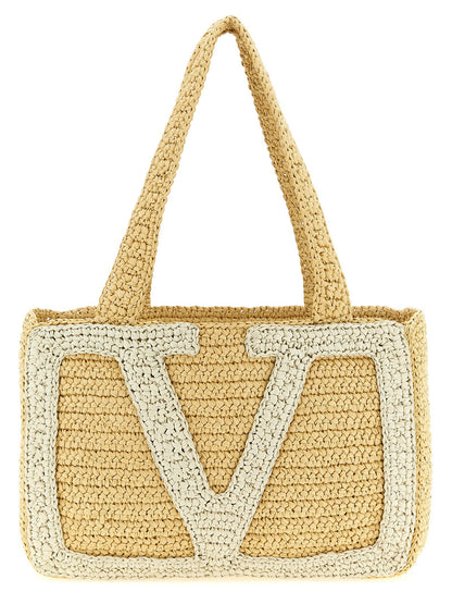 Valentino Garavani Viva Superstar Midi Shopping Bag White
