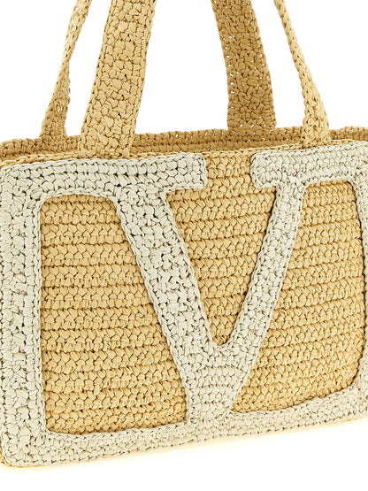 Valentino Garavani Viva Superstar Midi Shopping Bag White