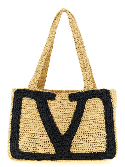 Valentino Garavani Viva Superstar Midi Shopping Bag Beige