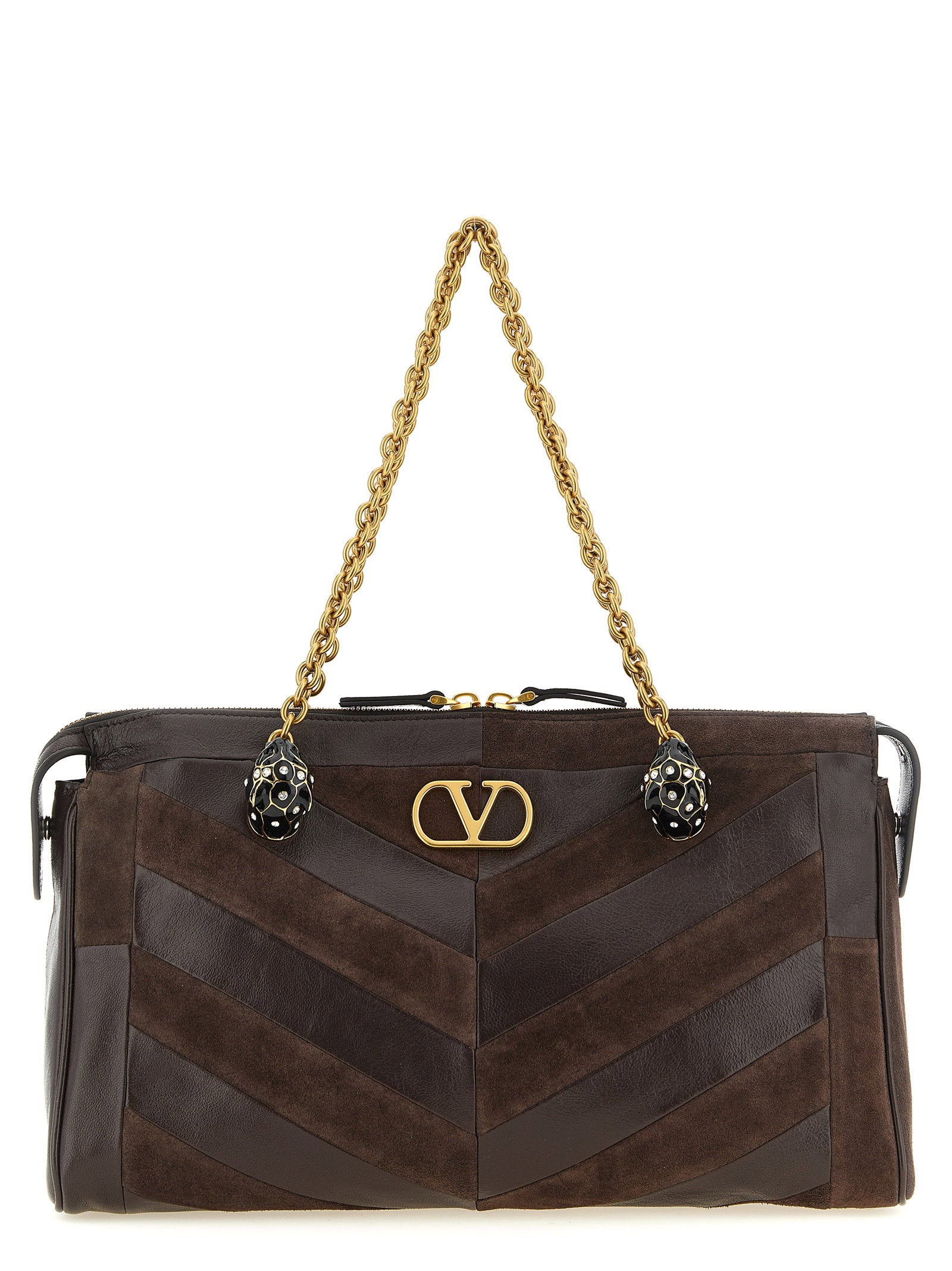 Valentino Garavani Panthea Medium Shoulder Bag Brown