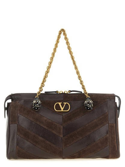 Valentino Garavani Panthea Medium Shoulder Bag Brown
