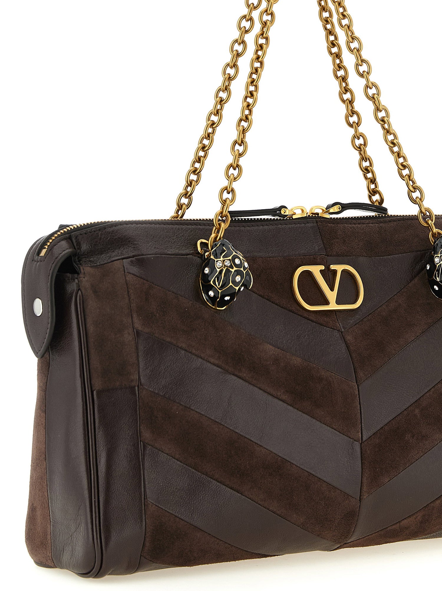 Valentino Garavani Panthea Medium Shoulder Bag Brown
