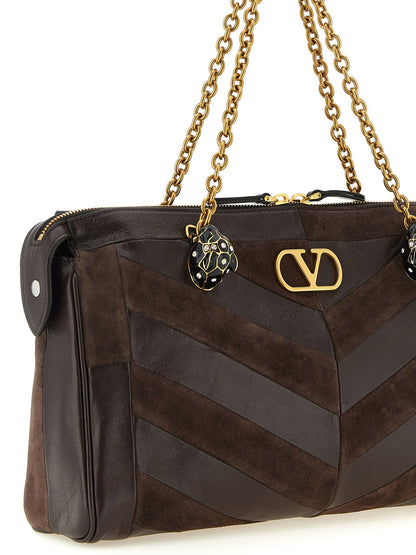 Valentino Garavani Panthea Medium Shoulder Bag Brown