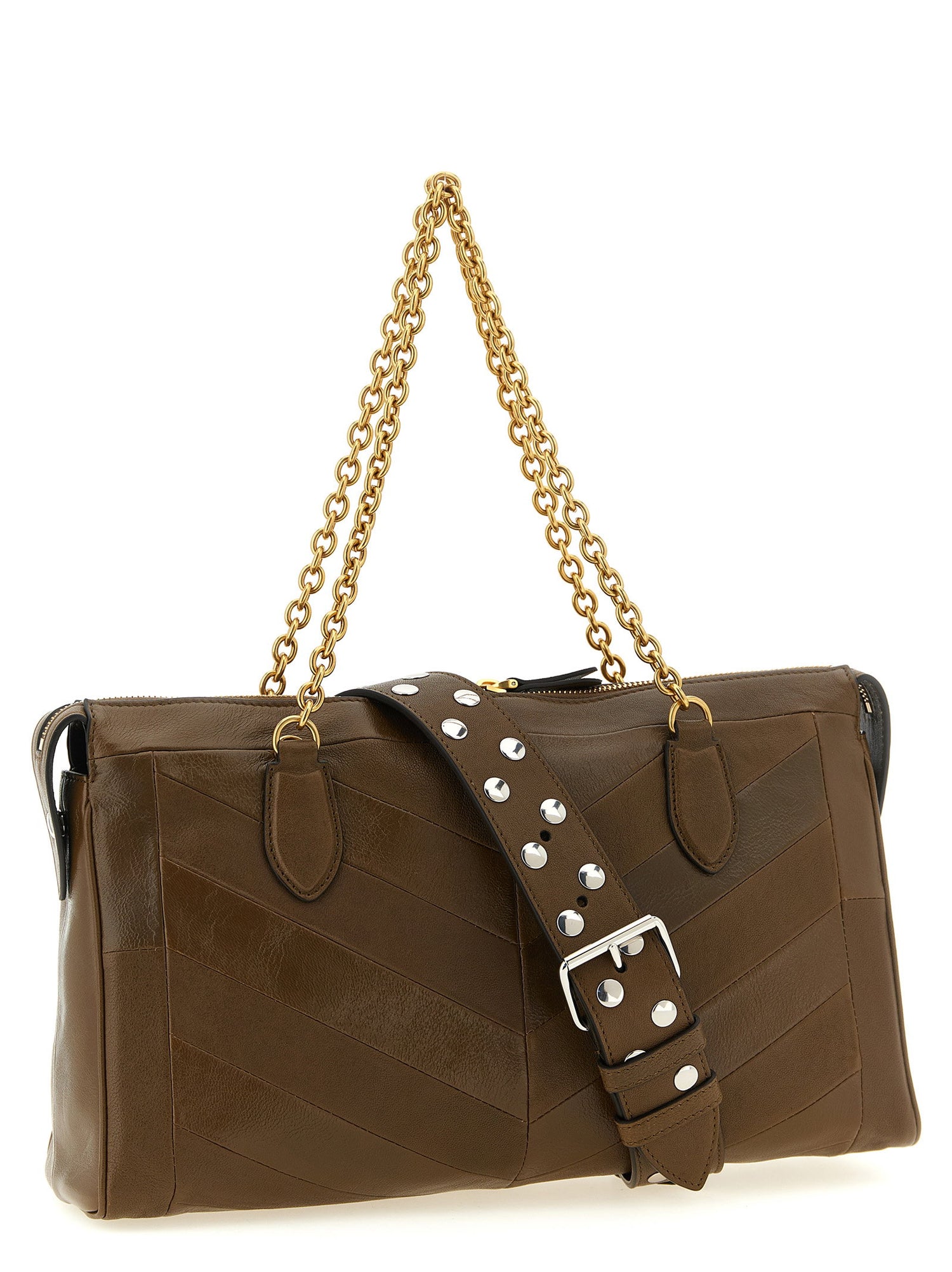 Valentino Garavani Panthea Medium Shoulder Bag Brown