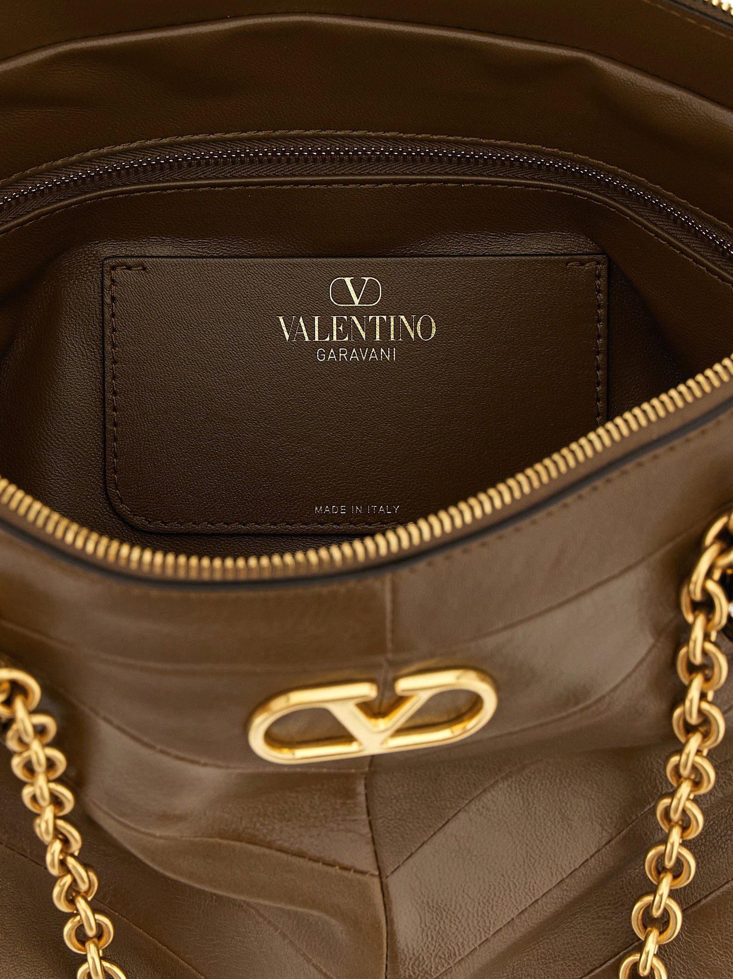 Valentino Garavani Panthea Medium Shoulder Bag Brown