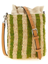 Valentino Garavani Raffia Small Bucket Bag Green