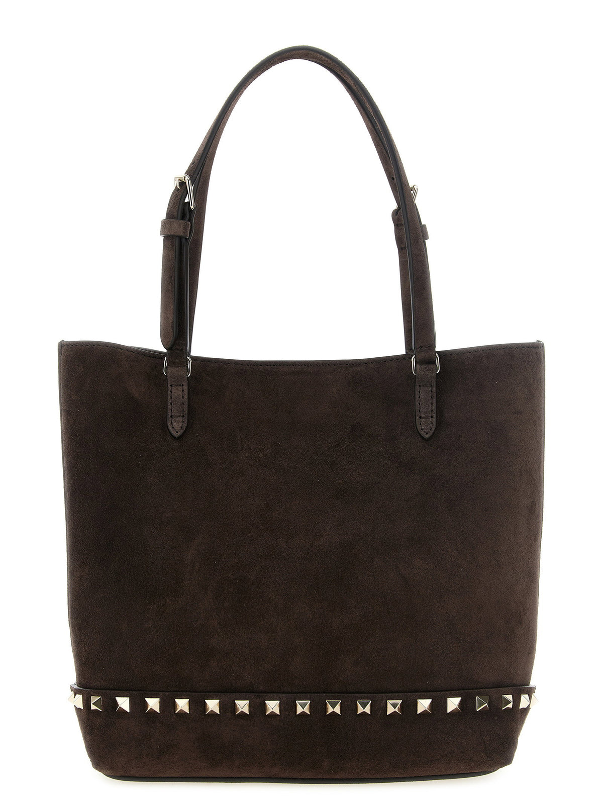 Valentino Garavani Rockstud Small Shopping Bag Brown
