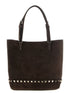 Valentino Garavani Rockstud Small Shopping Bag Brown