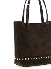 Valentino Garavani Rockstud Small Shopping Bag Brown