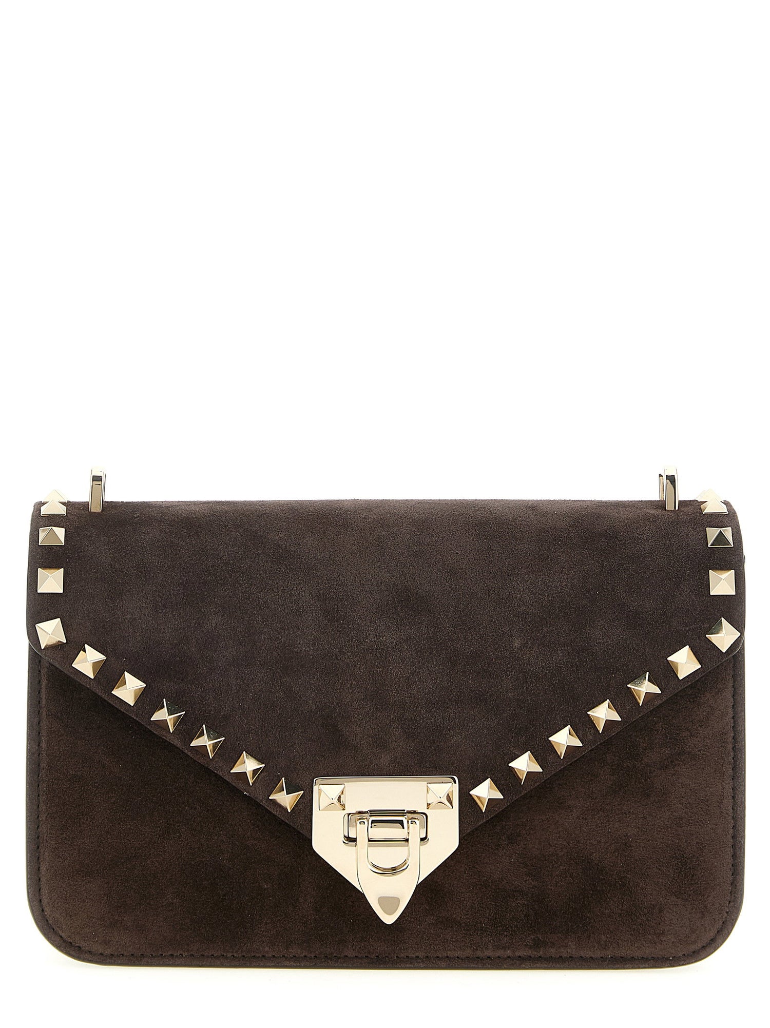 Valentino Garavani Rockstud Small Shoulder Bag Brown