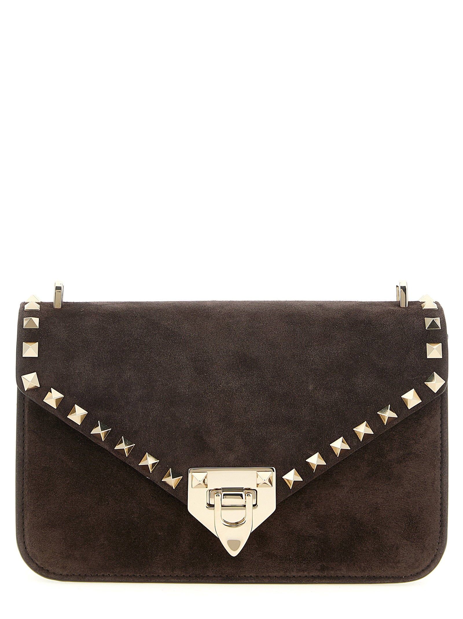 Valentino Garavani Rockstud Small Shoulder Bag Brown
