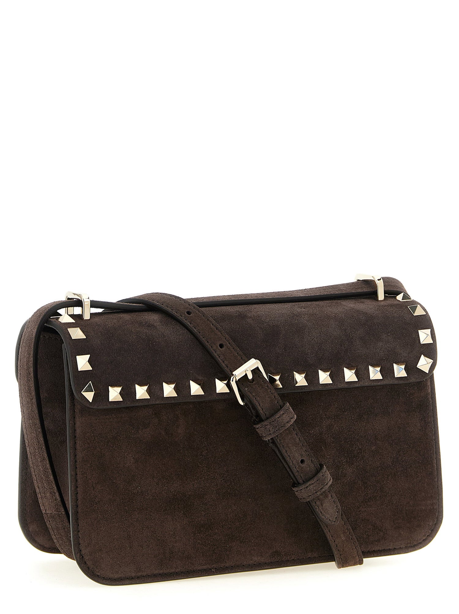 Valentino Garavani Rockstud Small Shoulder Bag Brown