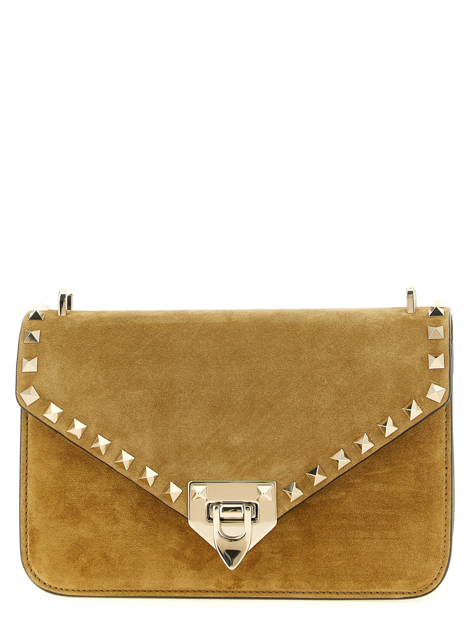 Valentino Garavani Rockstud Small Shoulder Bag Beige