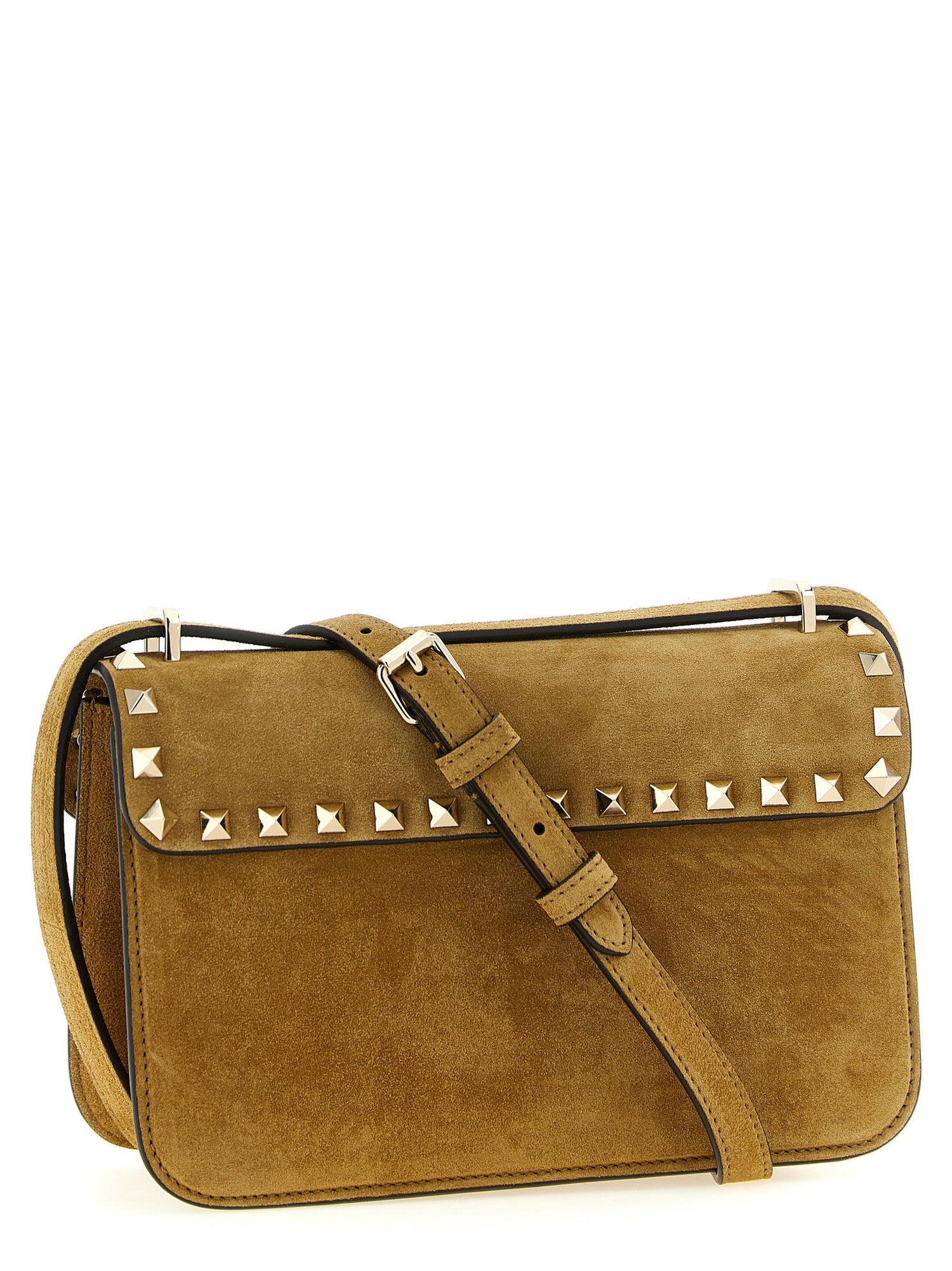 Valentino Garavani Rockstud Small Shoulder Bag Beige