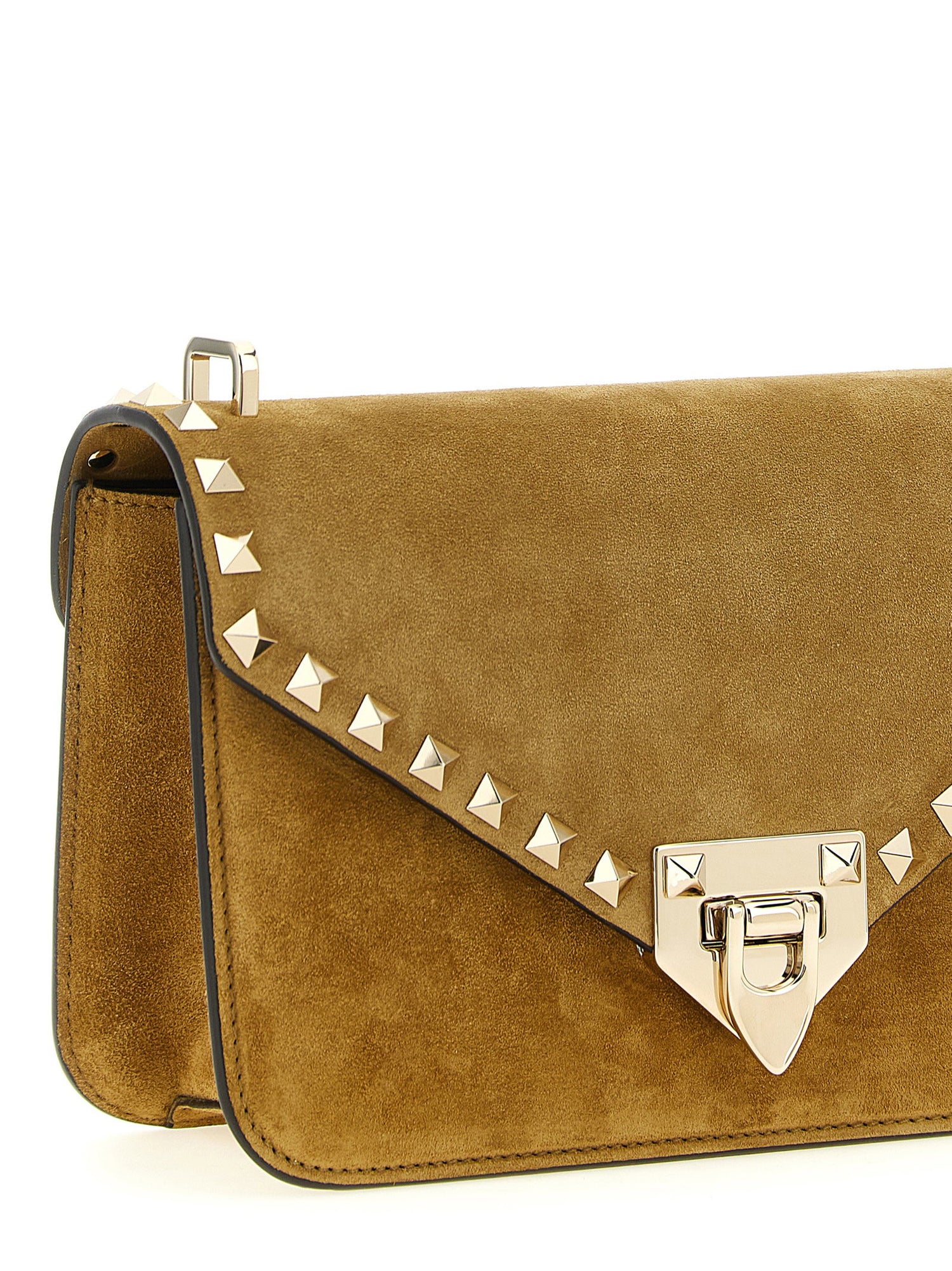 Valentino Garavani Rockstud Small Shoulder Bag Beige