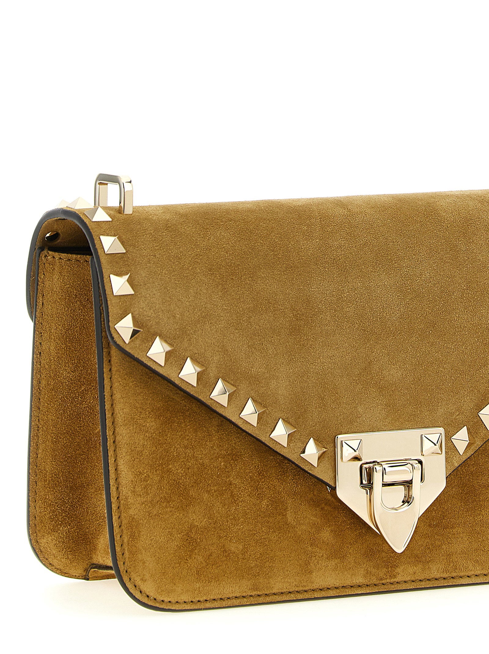 Valentino Garavani Rockstud Small Shoulder Bag Beige