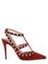 Valentino Garavani Rockstudankle Strap Pumps Red