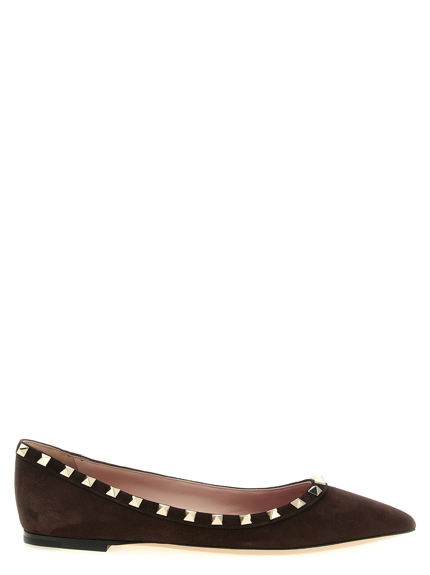 Valentino Garavani Rockstud Ballet Flats Brown