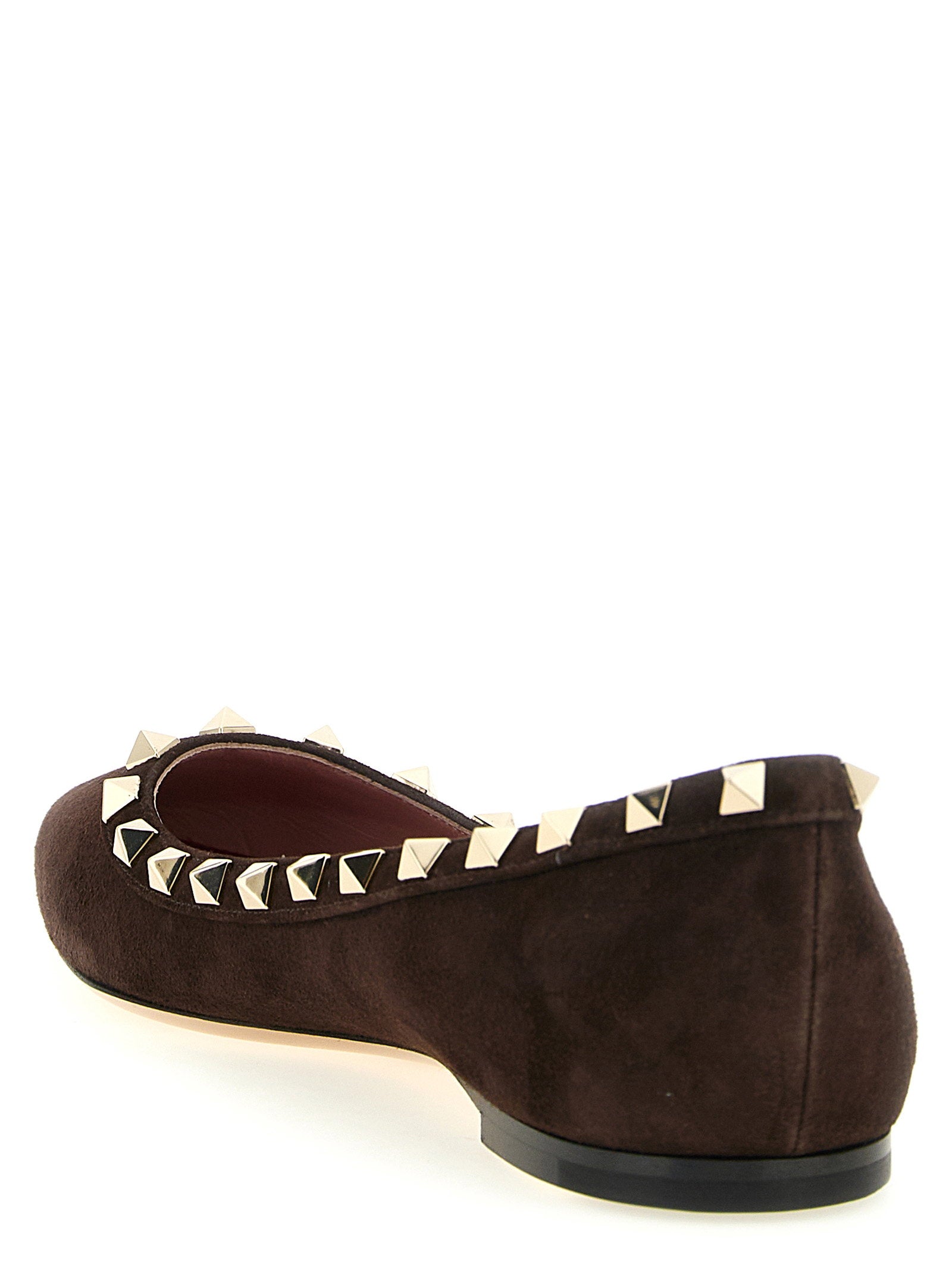 Valentino Garavani Rockstud Ballet Flats Brown