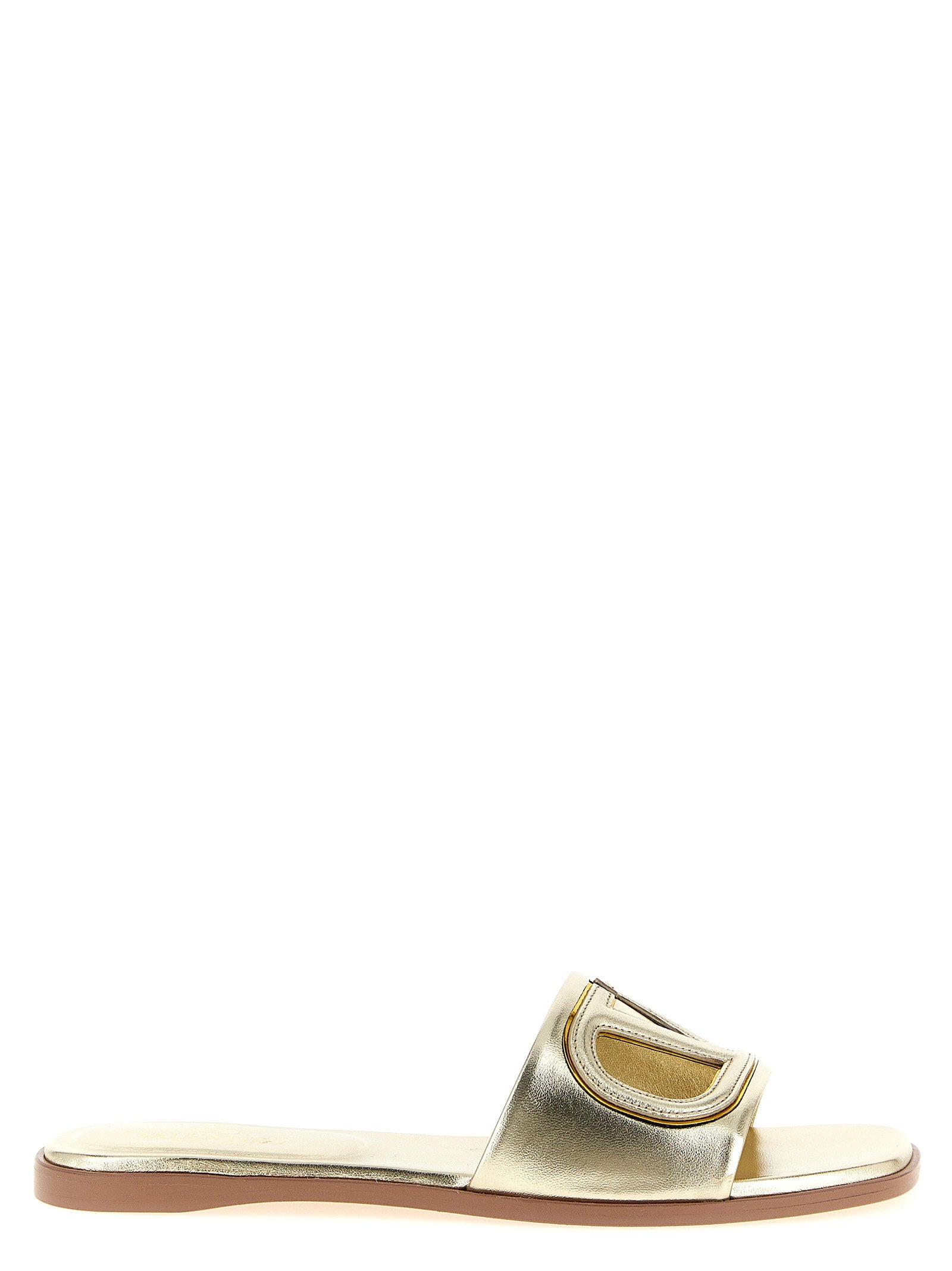 Valentino Garavani Vlogo Signature Slides Gold