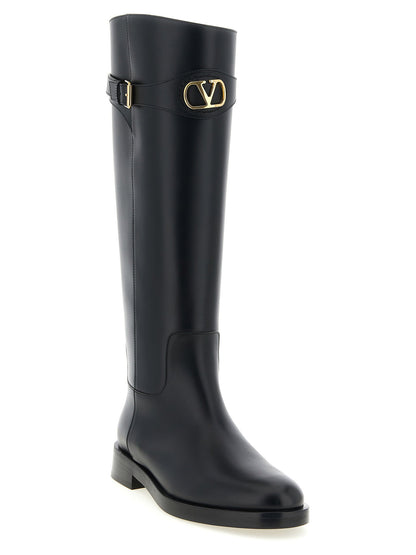 Valentino Garavani Vlogo Signature Boots Black  