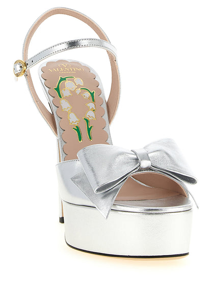 Valentino Garavani Bowow Sandals Silver